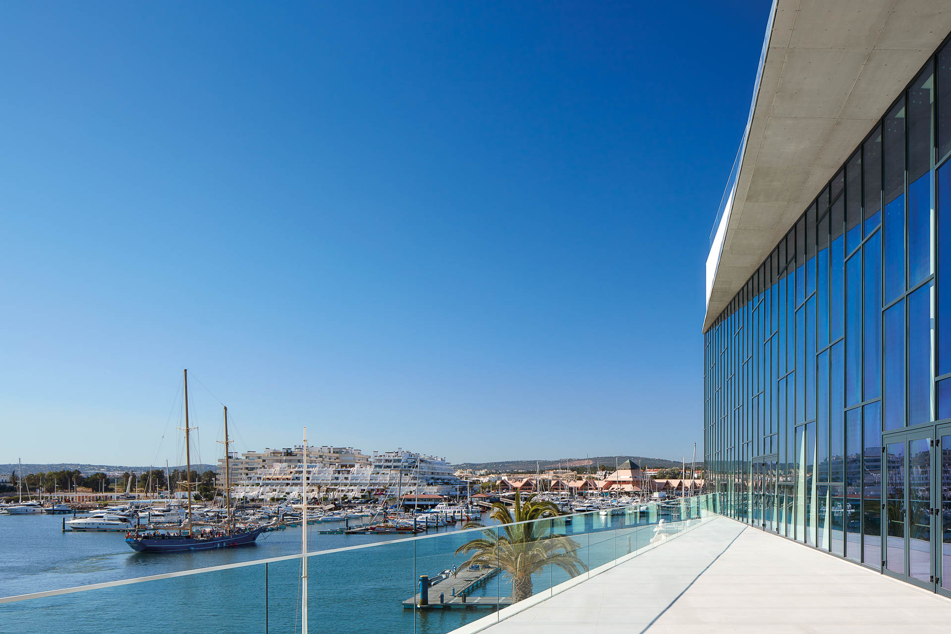 Centro de Congressos do Algarve - view from terrace to Marina Vilamoura